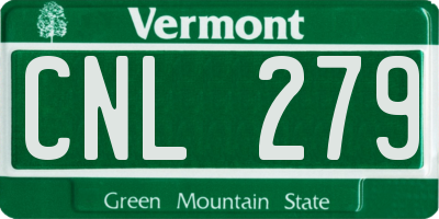 VT license plate CNL279