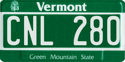 VT license plate CNL280