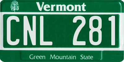 VT license plate CNL281