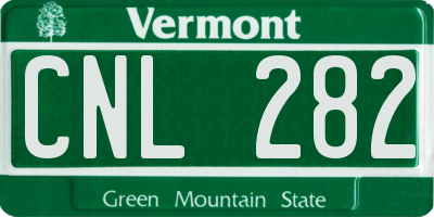 VT license plate CNL282