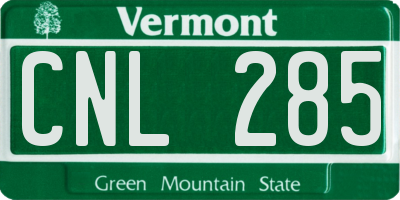 VT license plate CNL285