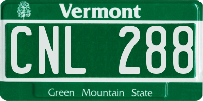 VT license plate CNL288