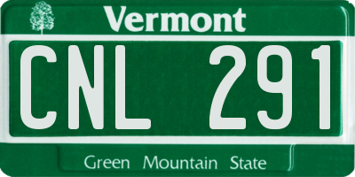 VT license plate CNL291