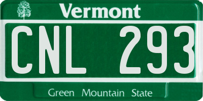 VT license plate CNL293