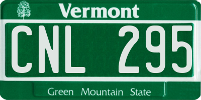 VT license plate CNL295