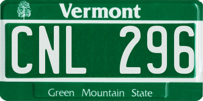 VT license plate CNL296
