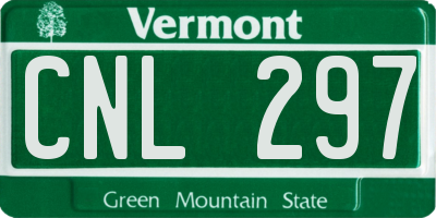 VT license plate CNL297