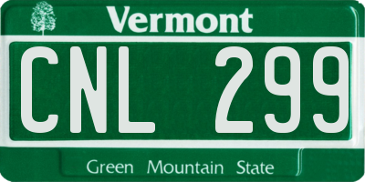 VT license plate CNL299