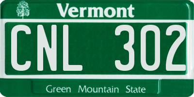 VT license plate CNL302