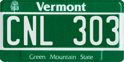 VT license plate CNL303