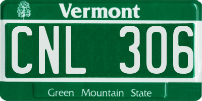 VT license plate CNL306