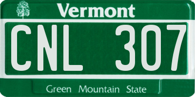 VT license plate CNL307