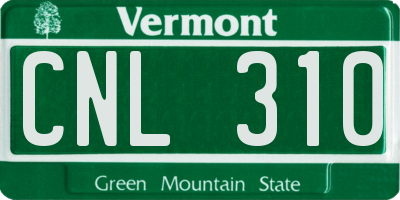 VT license plate CNL310