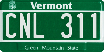 VT license plate CNL311