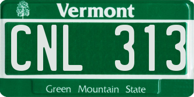 VT license plate CNL313