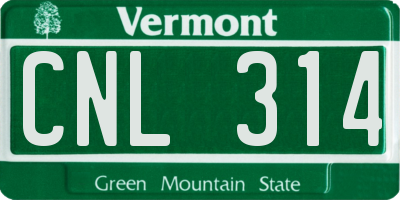 VT license plate CNL314