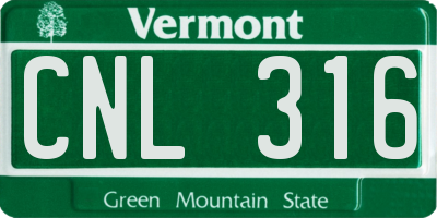 VT license plate CNL316