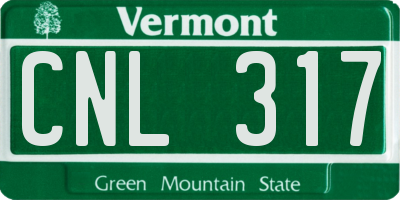 VT license plate CNL317