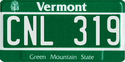 VT license plate CNL319