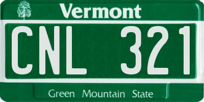 VT license plate CNL321