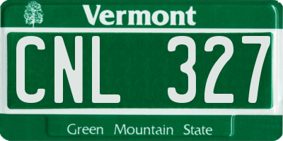 VT license plate CNL327