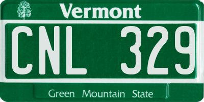 VT license plate CNL329