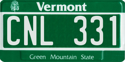 VT license plate CNL331