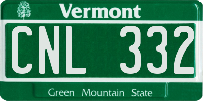 VT license plate CNL332