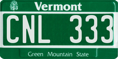 VT license plate CNL333