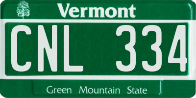 VT license plate CNL334