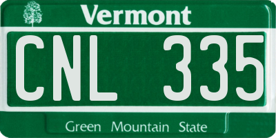 VT license plate CNL335
