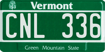 VT license plate CNL336