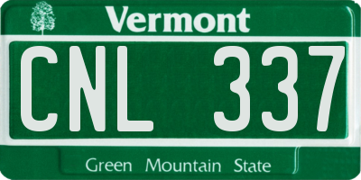 VT license plate CNL337