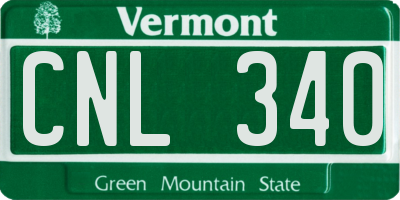 VT license plate CNL340