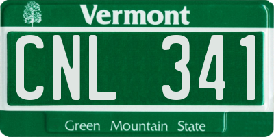 VT license plate CNL341