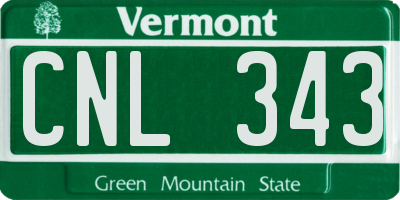 VT license plate CNL343