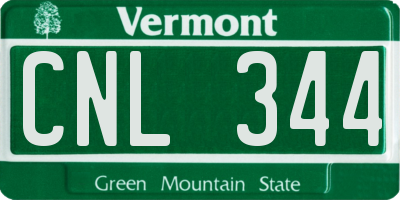 VT license plate CNL344