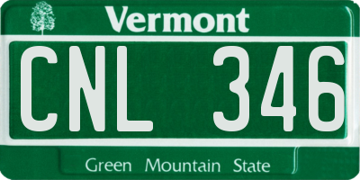 VT license plate CNL346