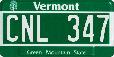 VT license plate CNL347