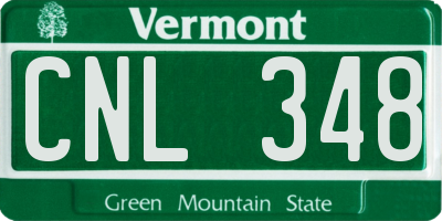 VT license plate CNL348