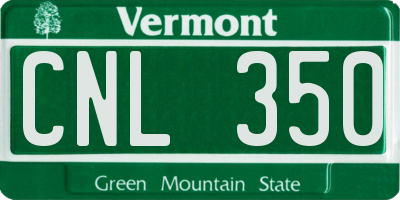 VT license plate CNL350