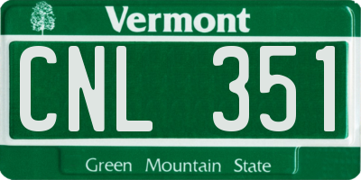 VT license plate CNL351