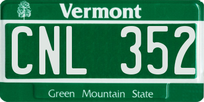 VT license plate CNL352