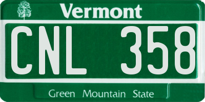 VT license plate CNL358