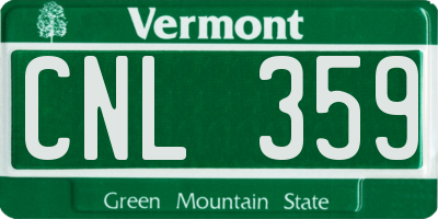 VT license plate CNL359