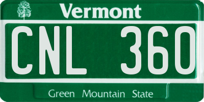 VT license plate CNL360