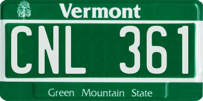 VT license plate CNL361