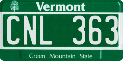 VT license plate CNL363