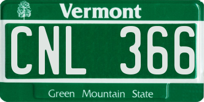 VT license plate CNL366