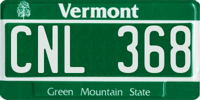 VT license plate CNL368